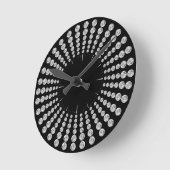 Horloge Ronde Noir et imprimé diamant (Angle)