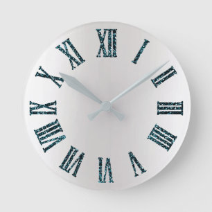Horloge Ronde Noir minimal argenté gris d'Ombre de parties