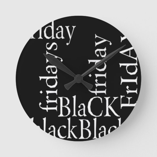 Horloge Ronde Noir Vendredi (Recto)