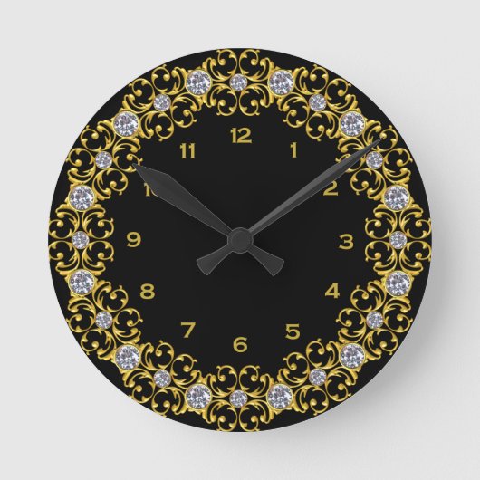 Horloge ronde noire et or (Recto)
