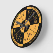 Horloge ronde noire et orange d'Ohm (Angle)