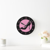 Horloge Ronde Noire Et Rose Haut Talon Chaussure R (Maison)