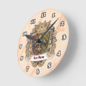 Horloge Ronde Nom de famille de la Couronne Shield (Angle)