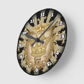 Horloge Ronde Nom de famille de la Couronne Shield (Angle)