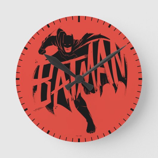 Horloge Ronde Nom de la brosse d'encre Batman (Recto)