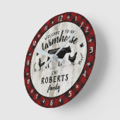 Horloge Ronde Nom de l'établissement Russe Buffalo Plaid Graid G (Angle)