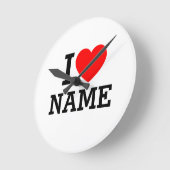 Horloge Ronde Nom du coeur (Angle)