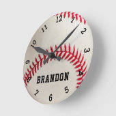 Horloge Ronde Nom du joueur de baseball Personnalisé  (Angle)