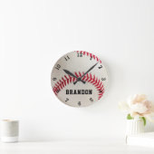 Horloge Ronde Nom du joueur de baseball Personnalisé  (Maison)