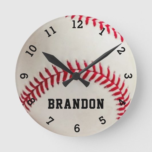 Horloge Ronde Nom du joueur de baseball Personnalisé  (Recto)