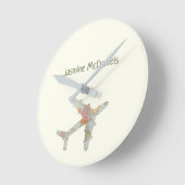 Horloge Ronde Nom personnalisé de la carte du monde d'avion (Angle)