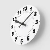 Horloge Ronde Nombre énorme heure noire avec secondes (Angle)