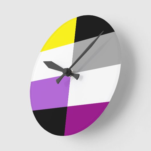 Horloge Ronde Nonbinary Asexual Dual Pride Flag (Angle)
