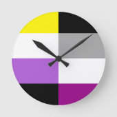 Horloge Ronde Nonbinary Asexual Dual Pride Flag (Recto)
