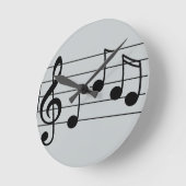 Horloge Ronde Notation musicale clé tréble et personnel (Angle)