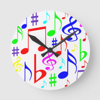 Horloge Ronde note arc-en-ciel