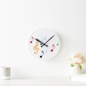 Horloge Ronde notes musicales colorées (Maison)
