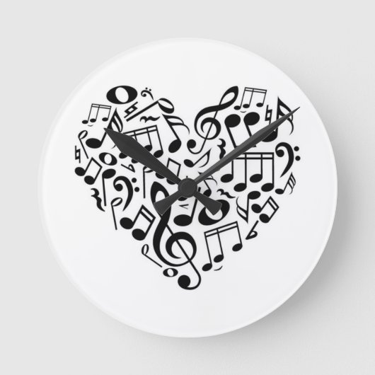 HORLOGE RONDE "NOTES MUSICALES" IN HEART CLOCK (Recto)