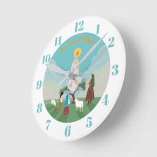 Horloge Ronde Notre-Dame de Fatima et les trois bergers
