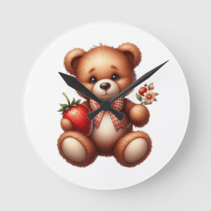 Horloge Ronde Nounours en peluche