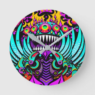 Horloge Ronde Nourrir les guerres de l'art - Ken Gage Art