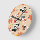 Horloge Ronde Nourriture japonaise : Motif 3 de sushi (Angle)