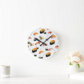 Horloge Ronde Nourriture japonaise :Sushi Motif (Maison)