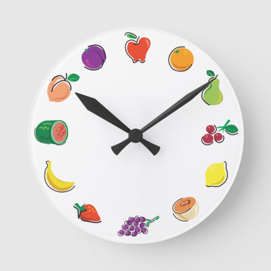 Horloge Ronde Nourriture pour Thought_Totally fruité (Recto)