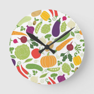 Horloge Ronde Nourriture sur un arrière - plan blanc
