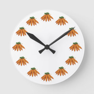 Horloge Ronde Nourriture Vintage, tas de carottes biologiques