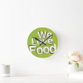 Horloge Ronde Nous aimons la nourriture (Maison)