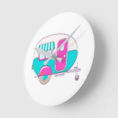 HORLOGE RONDE ****NOUS SOMMES HEUREUX CAMPERS*** FERMER (Angle)