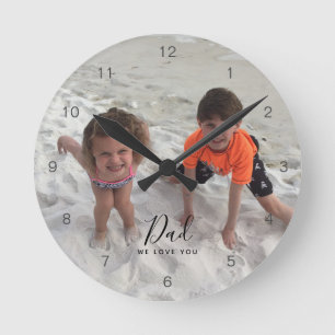 Horloge Ronde Nous vous aimons Papa Enfants Fête des pères photo