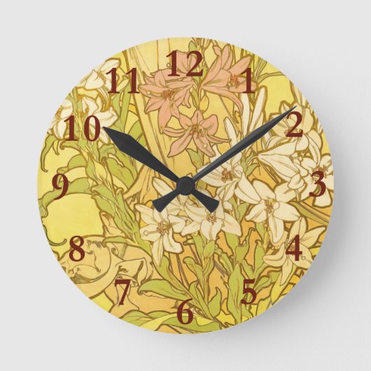 Horloge Ronde Nouvelle Lily flowers (Recto)