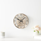 Horloge Ronde Nouvelles mariées de mariage personnalisé rustique (Maison)