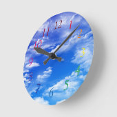 Horloge Ronde Nuages (Angle)