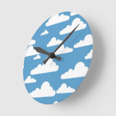 HORLOGE RONDE NUAGES BLANCS (Angle)