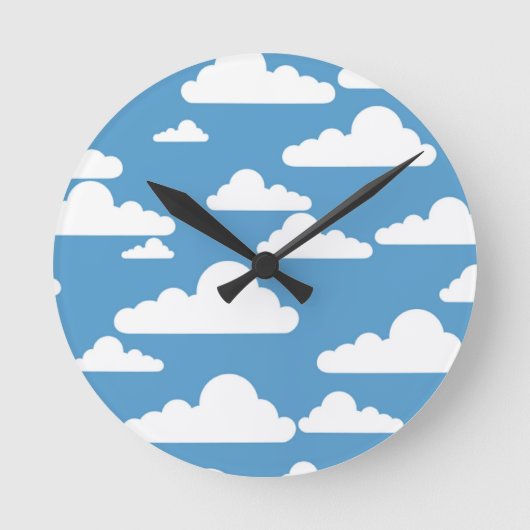 HORLOGE RONDE NUAGES BLANCS (Recto)