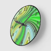 Horloge Ronde Nuances des vagues vertes (Angle)