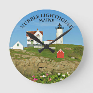 Horloge Ronde Nubble Lighthouse, Cape Neddick Maine Round Clock