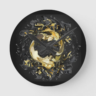 Horloge Ronde Nuit dorée