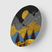 Horloge Ronde Nuit dorée (Angle)