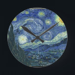 Horloge Ronde Nuit étoilée<br><div class="desc">Enjoy Van Gogh's masterpiece,  Starry Night,  on fait ça.</div>