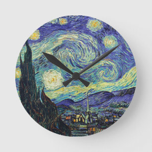 Horloge Ronde Nuit étoilée par van Gogh