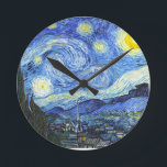 Horloge Ronde Nuit Van Gogh Starry<br><div class="desc">"van gogh",  "Vincent,  starry night,  painting,  famous,  vintage,  stars,  sky, </div>