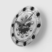 Horloge Ronde Numbered 18 Wheelin' Clock (Angle)