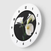 Horloge ronde numérique avec Calla Lilly (Angle)