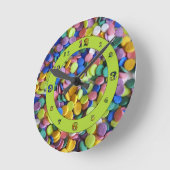 Horloge Ronde Numéro de Pastel Easter (Angle)