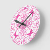 Horloge Ronde Numéro de Pink (Angle)