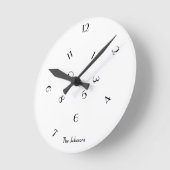 Horloge Ronde Numéros De Jumbled Fun Unique Nom Personnalisé Déc (Angle)